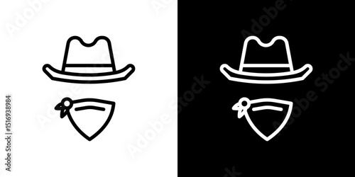 Cowboy icon symbol concept for graphic design, Website, UI. Svg