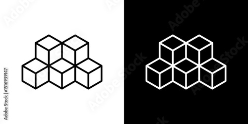 Cubes icon symbol concept for graphic design, Website, UI. Svg