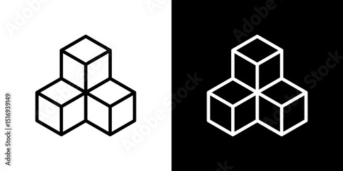 Cubes icon symbol concept for graphic design, Website, UI. Svg