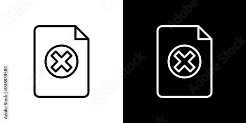 Delete Document icon symbol concept for graphic design, Website, UI. Svg