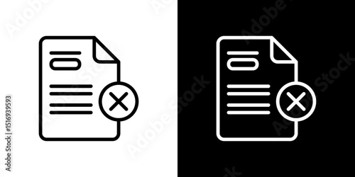Delete Document icon symbol concept for graphic design, Website, UI. Svg
