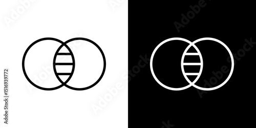 Diagram venn icon symbol concept for graphic design, Website, UI. Svg