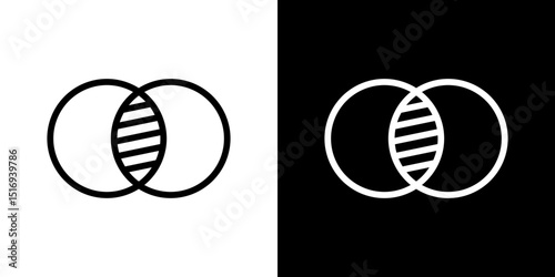 Diagram venn icon symbol concept for graphic design, Website, UI. Svg