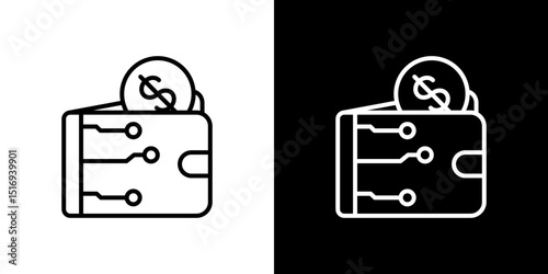 Digital wallet icon symbol concept for graphic design, Website, UI. Svg