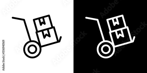 Dolly flatbed icon symbol concept for graphic design, Website, UI. Svg