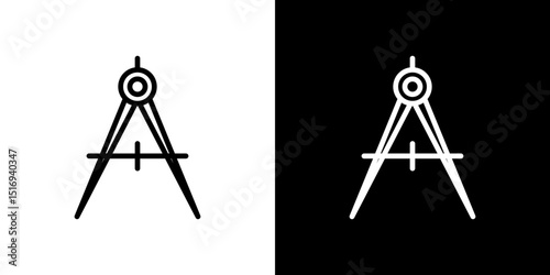 Drafting compass icon symbol concept for graphic design, Website, UI. Svg