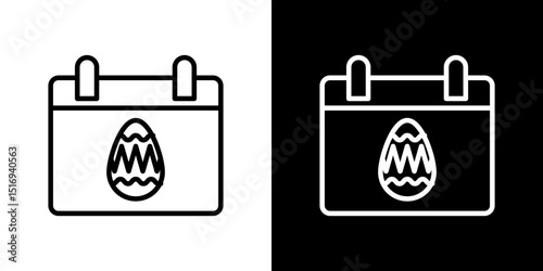 Easter calendar icon symbol concept for graphic design, Website, UI. Svg