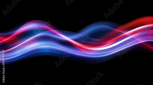 Abstract wavy lines in vibrant red and blue