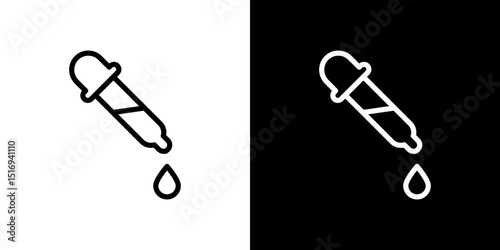 Eye dropper half icon symbol concept for graphic design, Website, UI. Svg