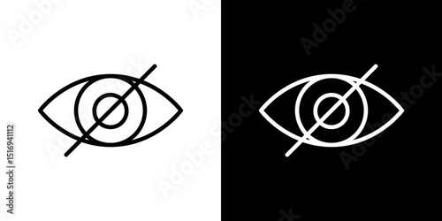 Eye crossed icon symbol concept for graphic design, Website, UI. Svg