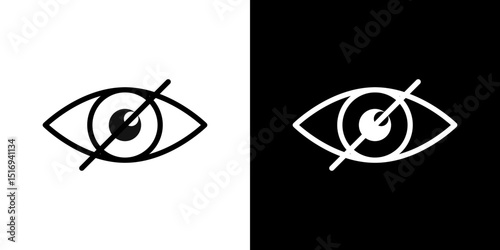 Eye crossed icon symbol concept for graphic design, Website, UI. Svg