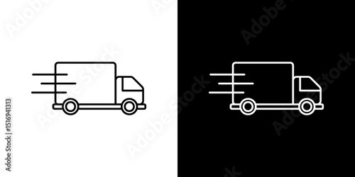 Fast shipping delivery truck icon symbol concept for graphic design, Website, UI. Svg