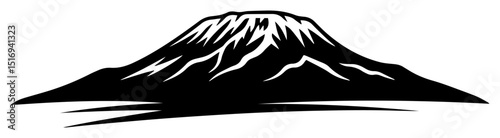 mount kilimanjaro silhouette vector illustration