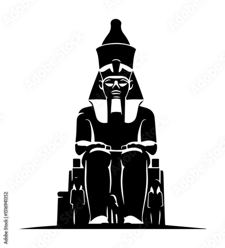 ancient egyptian pharaoh statue silhouette