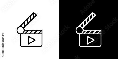 Film clapperboard icon symbol concept for graphic design, Website, UI. Svg