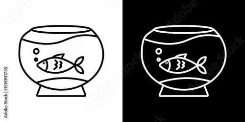 Fish bowl icon symbol concept for graphic design, Website, UI. Svg