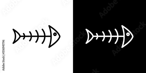 Fishbone icon symbol concept for graphic design, Website, UI. Svg