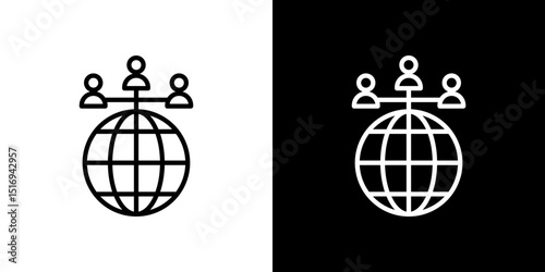 Global leadership icon symbol concept for graphic design, Website, UI. Svg
