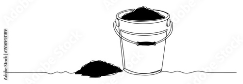 sand bucket beach toy black silhouette shape