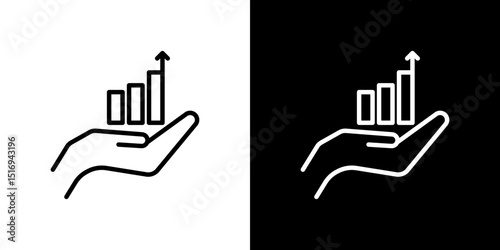 Growing profit icon symbol concept for graphic design, Website, UI. Svg