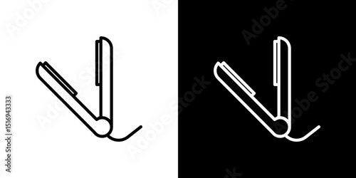 Hair straightener icon symbol concept for graphic design, Website, UI. Svg