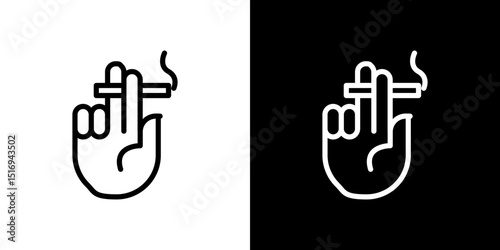 Hand holding cigarette icon symbol concept for graphic design, Website, UI. Svg