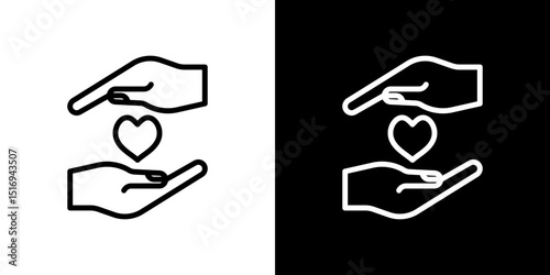 Hand holding heart icon symbol concept for graphic design, Website, UI. Svg