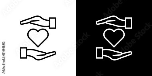 Hand holding heart icon symbol concept for graphic design, Website, UI. Svg