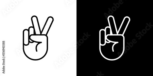 Hand peace icon symbol concept for graphic design, Website, UI. Svg