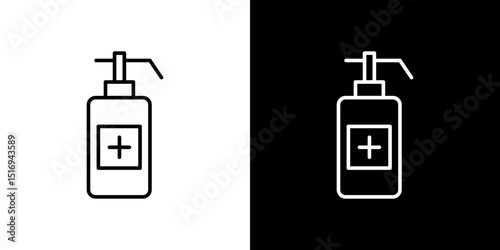 Hand sanitizer icon symbol concept for graphic design, Website, UI. Svg