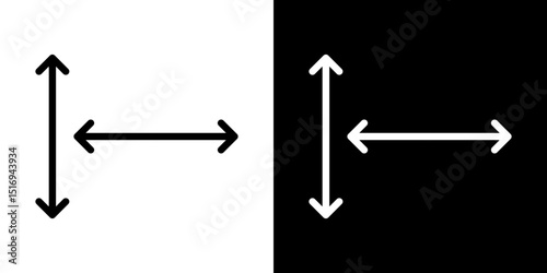 Height and width icon symbol concept for graphic design, Website, UI. Svg