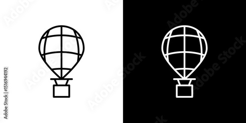 Hot air balloon icon symbol concept for graphic design, Website, UI. Svg