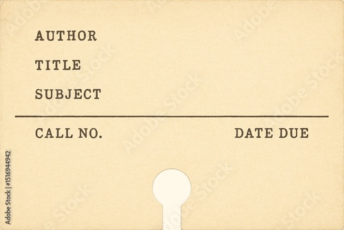 Vintage library card template
