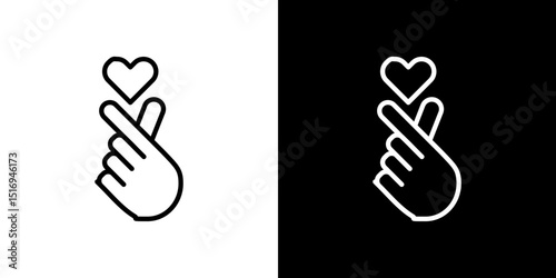 korean heart icon symbol concept for graphic design, Website, UI. Svg