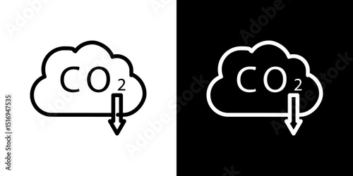 Low carbon dioxide icon symbol concept for graphic design, Website, UI. Svg