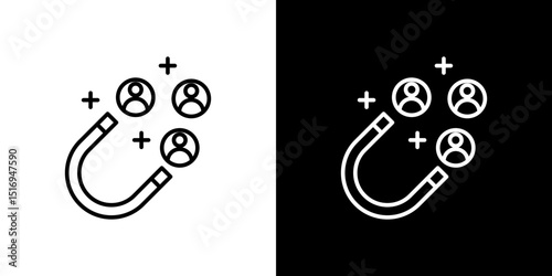 Magnet user icon symbol concept for graphic design, Website, UI. Svg