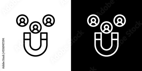 Magnet user icon symbol concept for graphic design, Website, UI. Svg