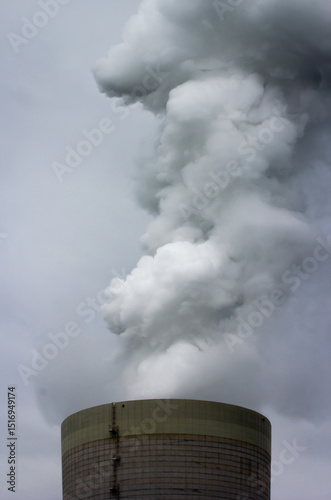 Smoke from the chimney of a thermal power plant