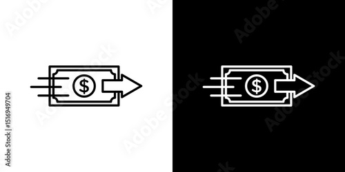 Money transfer icon symbol concept for graphic design, Website, UI. Svg