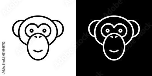 Monkey icon symbol concept for graphic design, Website, UI. Svg