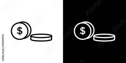 Money coin icon symbol concept for graphic design, Website, UI. Svg