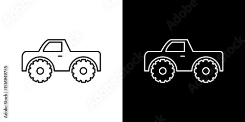 Monster truck icon symbol concept for graphic design, Website, UI. Svg