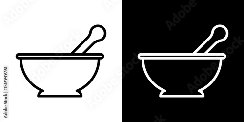 Mortar pestle icon symbol concept for graphic design, Website, UI. Svg