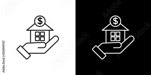 Mortgage icon symbol concept for graphic design, Website, UI. Svg