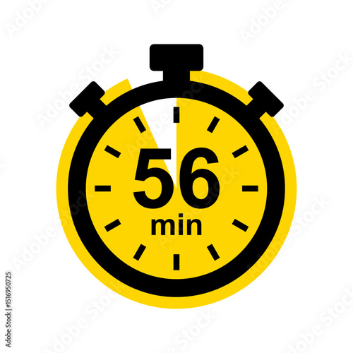 56 minute timer. Stopwatch icon