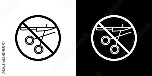 No scissors or no knives signs symbol concept for graphic design, Website, UI. Svg