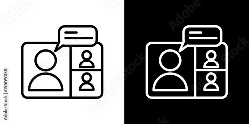 Online meeting icon symbol concept for graphic design, Website, UI. Svg