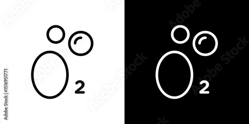 Oxygen O2 icon symbol concept for graphic design, Website, UI. Svg