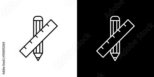 Pencil and ruler icon symbol concept for graphic design, Website, UI. Svg