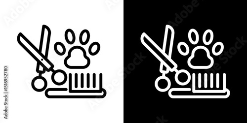 Pet grooming icon symbol concept for graphic design, Website, UI. Svg